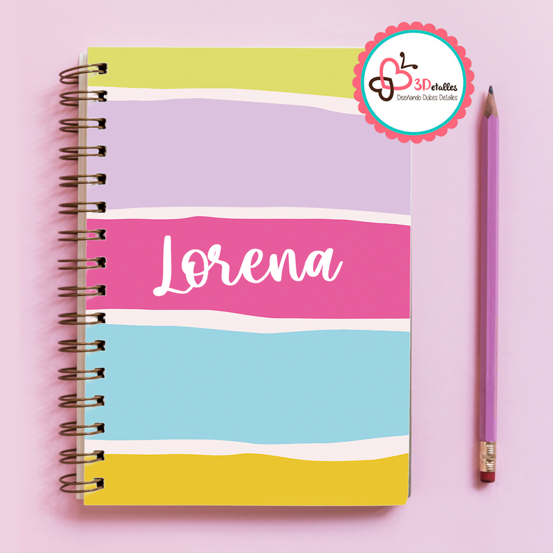 Libreta Rayas pastel - Lorena